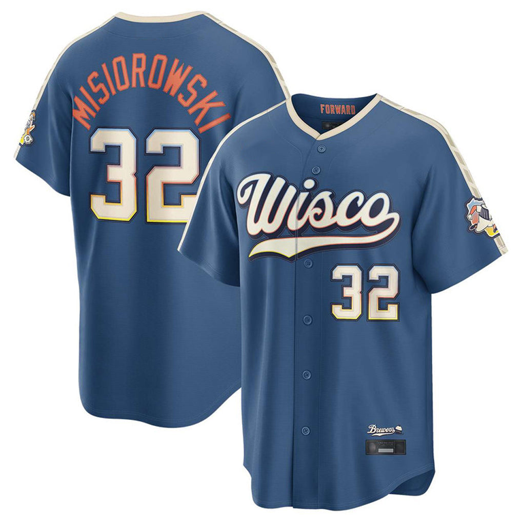 tocy M.Brewers #32 Jacob Misiorowski Player Blue 2026 City Connect Home Game Stitched Jerseys