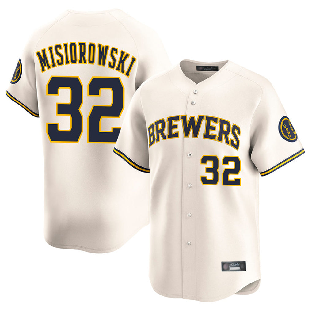 tocy M.Brewers #32 Jacob Misiorowski Player Cream Home Limited Game Stitched Jerseys