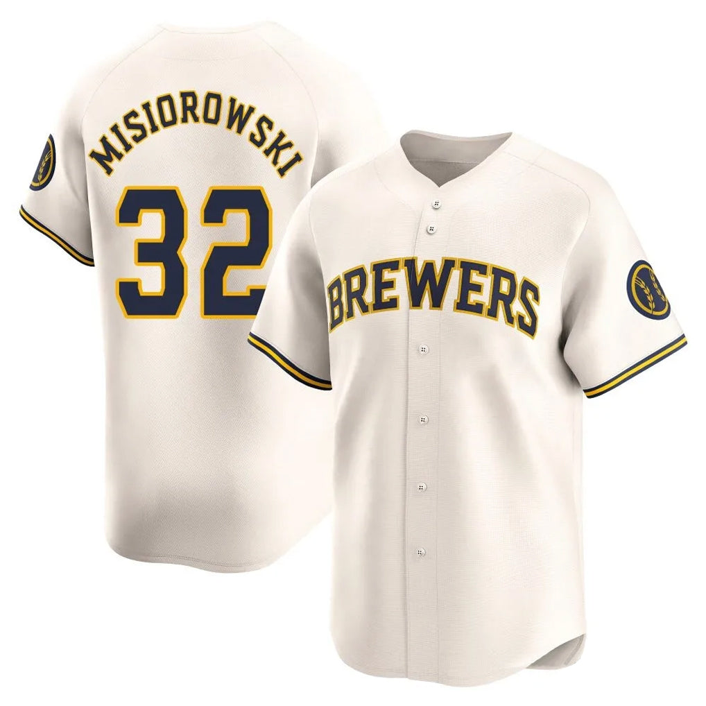 tocy M.Brewers #32 Jacob Misiorowski Player Cream Limited Game Stitched Jerseys