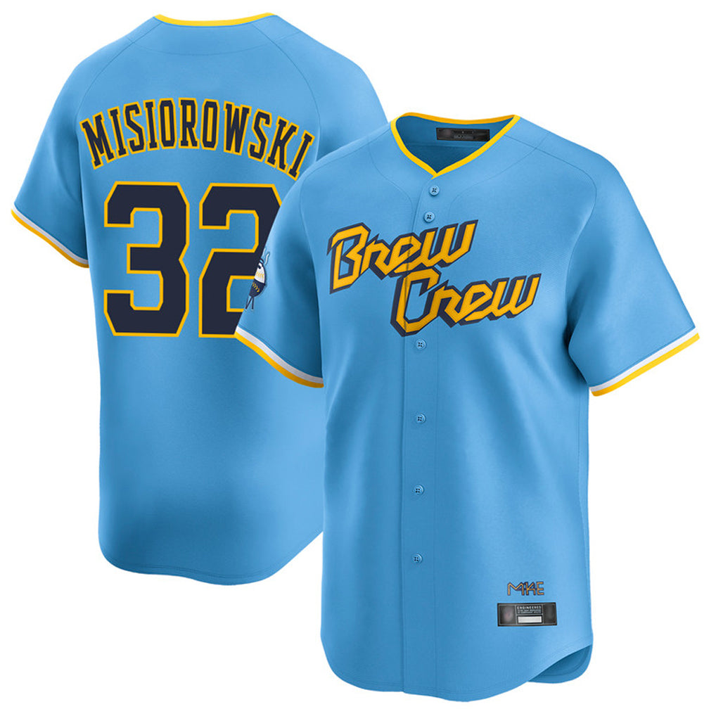 tocy M.Brewers #32 Jacob Misiorowski Player Light Blue City Connect Home Limited Stitched Jerseys