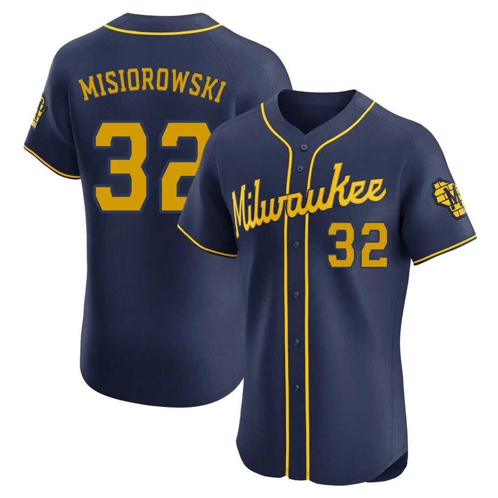 tocy M.Brewers #32 Jacob Misiorowski Player Navy Home Limited Elite Stitched Jerseys