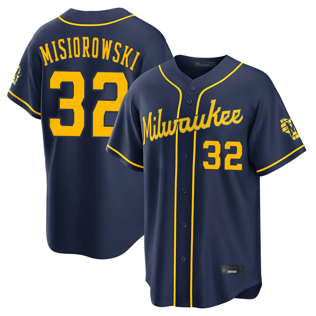 tocy M.Brewers #32 Jacob Misiorowski Player Navy Home Stadium Game Stitched Jerseys