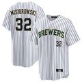 tocy M.Brewers #32 Jacob Misiorowski Player White Stripes Limited Game Home Stitched Jerseys