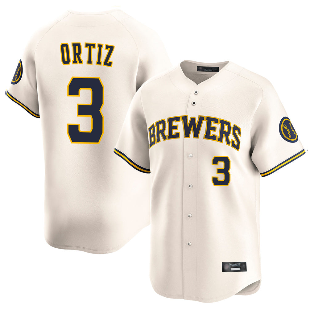 tocy M.Brewers #3 Joey Ortiz Player Cream Home Limited Game Stitched Jerseys