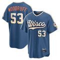 tocy M.Brewers #53 Brandon Woodruff Player Blue 2026 City Connect Home Game Stitched Jerseys