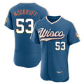 tocy M.Brewers #53 Brandon Woodruff Player Blue 2026 City Connect Home Limited Elite Stitched Jerseys