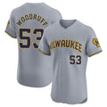 tocy M.Brewers #53 Brandon Woodruff Player Gray Home Limited Elite Stitched Jerseys