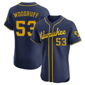 tocy M.Brewers #53 Brandon Woodruff Player Navy Home Limited Elite Stitched Jerseys