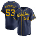 tocy M.Brewers #53 Brandon Woodruff Player Navy Home Limited Stitched Jerseys