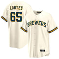 tocy M.Brewers #65 Nestor Cortes Player Cream Home Game Stitched Jerseys