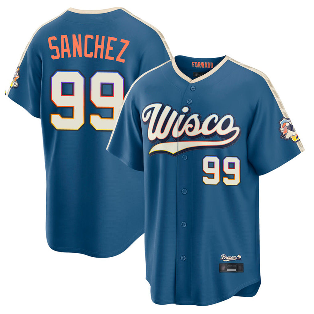 tocy M.Brewers #99 Gary Sanchez Player Blue 2026 City Connect Home Game Stitched Jerseys