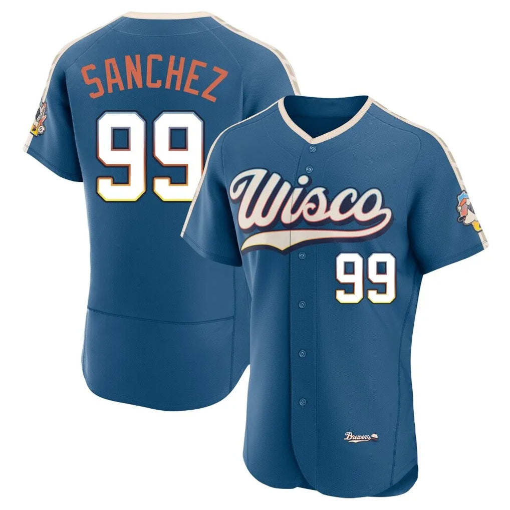 tocy M.Brewers #99 Gary Sanchez Player Blue 2026 City Connect Home Limited Elite Stitched Jerseys