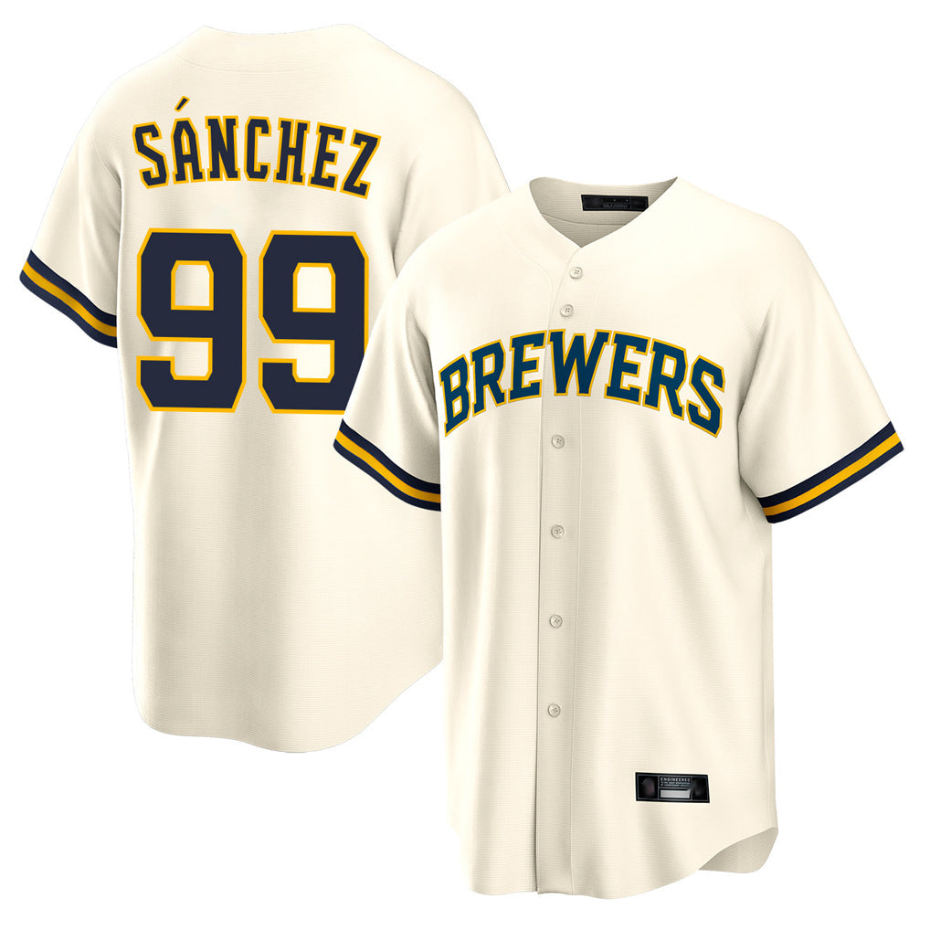 tocy M.Brewers #99 Gary Sanchez Player Cream Home Game Stitched Jerseys