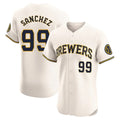 tocy M.Brewers #99 Gary Sanchez Player Cream Home Limited Elite Stitched Jerseys