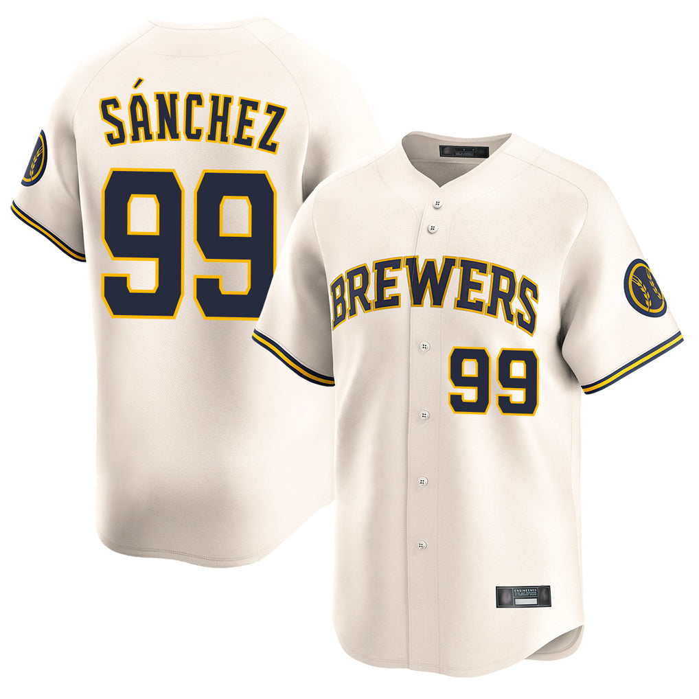 tocy M.Brewers #99 Gary Sanchez Player Cream Home Limited Game Stitched Jerseys
