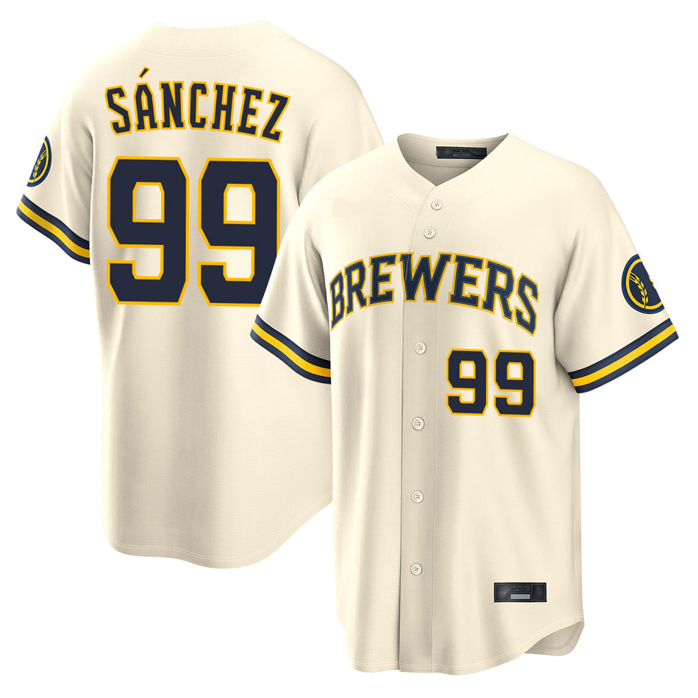 tocy M.Brewers #99 Gary Sanchez Player Cream Home Limited Stitched Jerseys