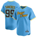 tocy M.Brewers #99 Gary Sanchez Player Light Blue City Connect Home Limited Stitched Jerseys