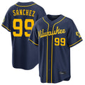 tocy M.Brewers #99 Gary Sanchez Player Navy Home Stadium Game Stitched Jerseys