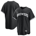 tocy M.Brewers Blank Player Black Game Home Stitched Jerseys