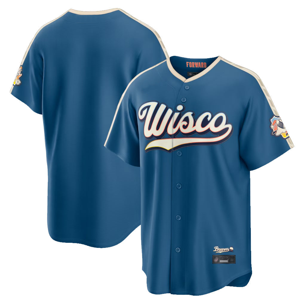 tocy M.Brewers Blank Player Blue 2026 City Connect Home Game Stitched Jerseys