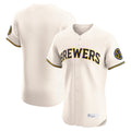tocy M.Brewers Blank Player Cream Home Limited Elite Stitched Jerseys