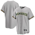 tocy M.Brewers Blank Player Gray Home Game Stitched Jerseys