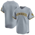 tocy M.Brewers Blank Player Gray Home Limited Stitched Jerseys