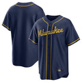 tocy M.Brewers Blank Player Navy Home Game Stitched Jerseys