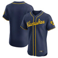 tocy M.Brewers Blank Player Navy Home Limited Elite Stitched Jerseys