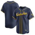 tocy M.Brewers Blank Player Navy Home Limited Stitched Jerseys