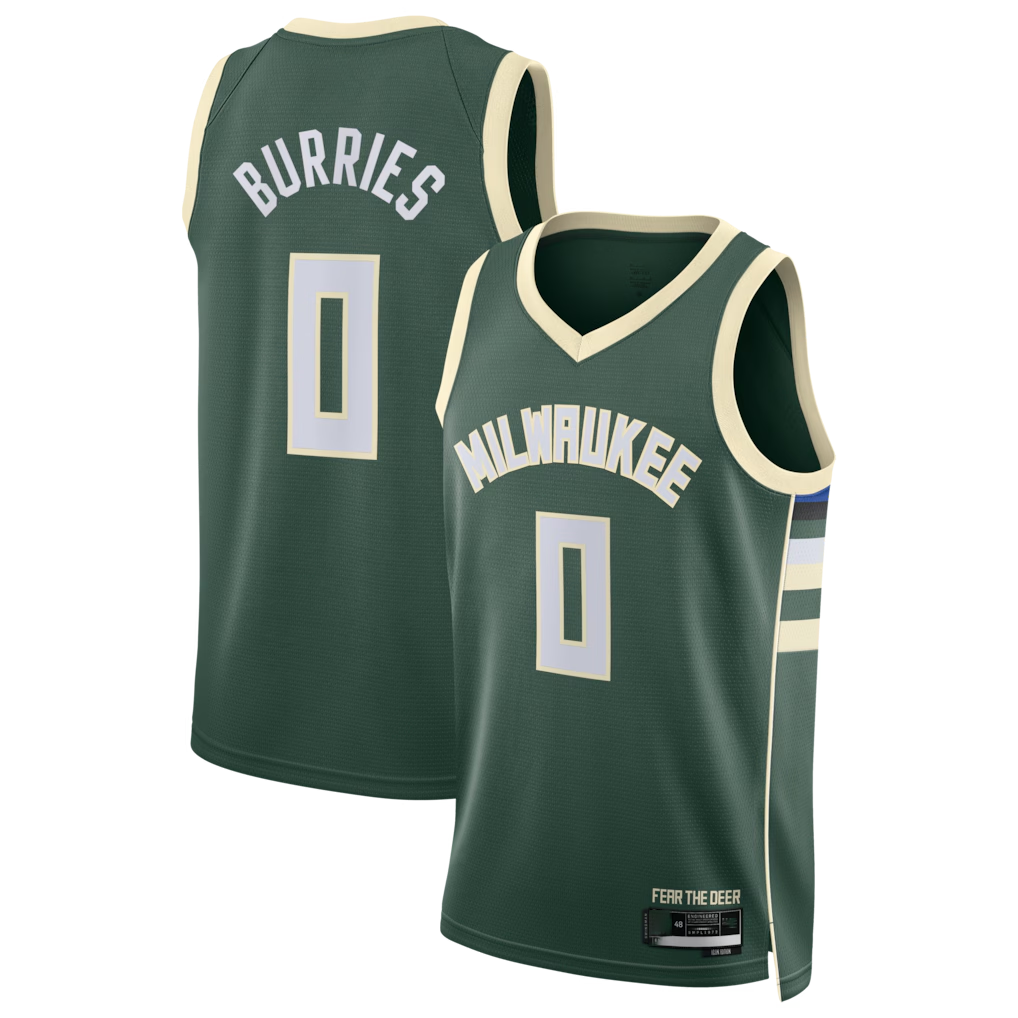 tocy M.Bucks #0 Brayden Burries Hunter Green Swingman Jerseys - Icon Edition