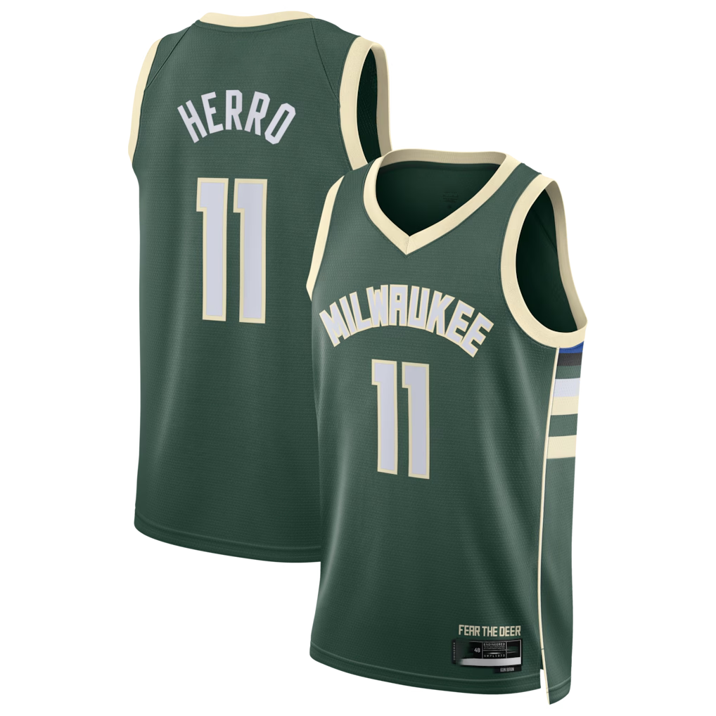 tocy M.Bucks #11 Tyler Herro Hunter Green Swingman Jerseys - Icon Edition