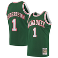 tocy M.Bucks #1 Oscar Robertson Mitchell & Ness Green 197172 Hardwood Classics Swingman Jerseys