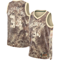 tocy M.Bucks #34 Giannis Antetokounmpo Brown Select Series Swingman Jerseys