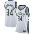 tocy M.Bucks #34 Giannis Antetokounmpo White Swingman Jerseys - Association Edition