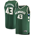 tocy M.Bucks #43 Thanasis Antetokounmpo Hunter Green Fast Break Replica Player Jerseys - Icon Edition