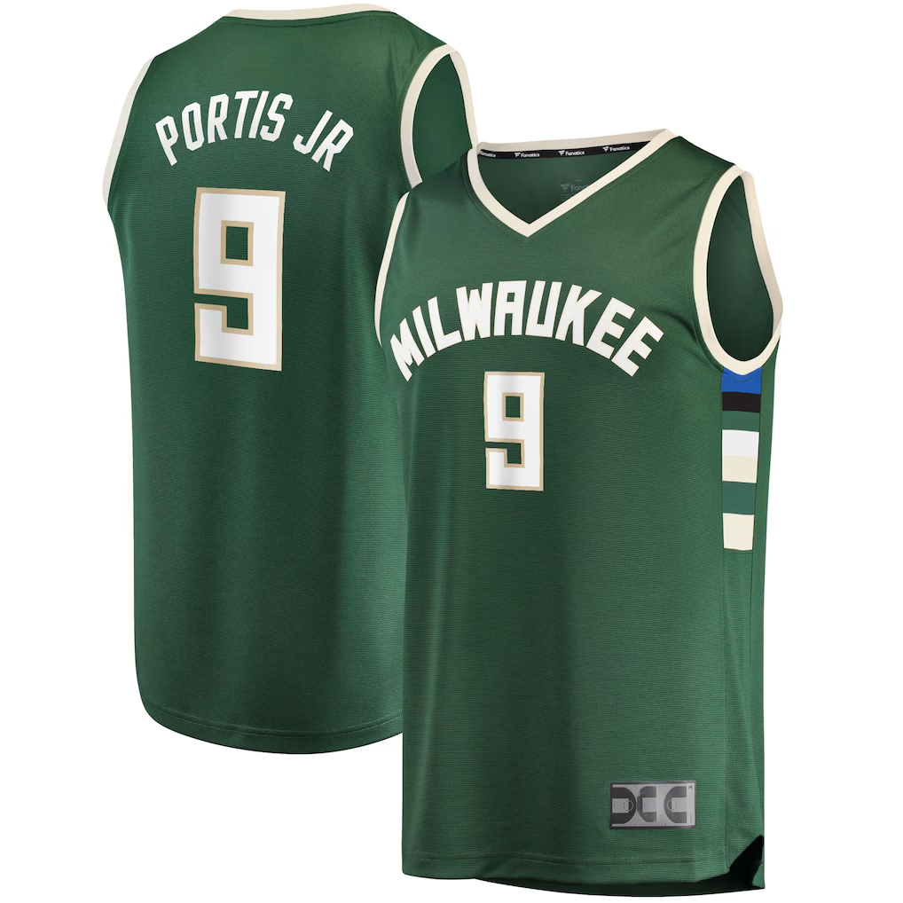 tocy M.Bucks #9 Bobby Portis Green Fast Break Replica Jerseys - Icon Edition
