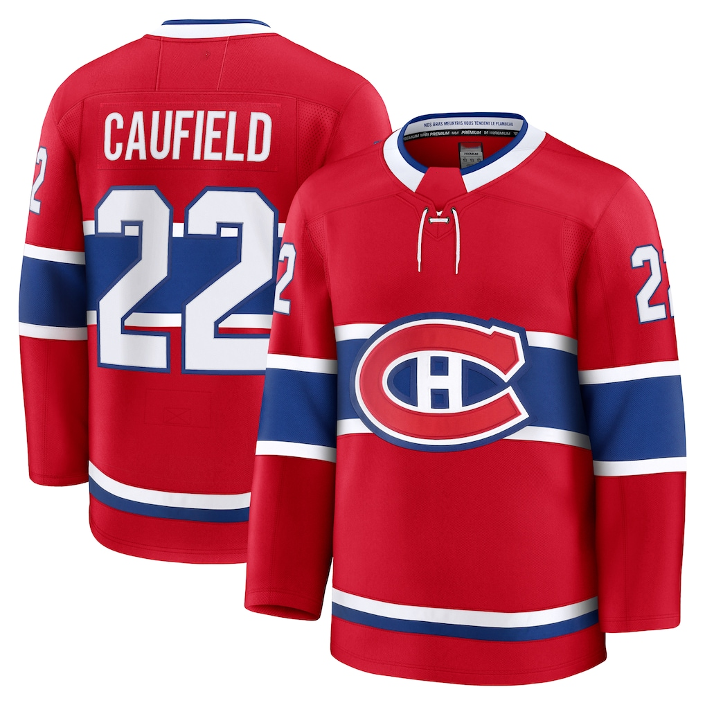 Tocy M.Canadiens #22 Cole Caufield Red Home Premium Jerseys