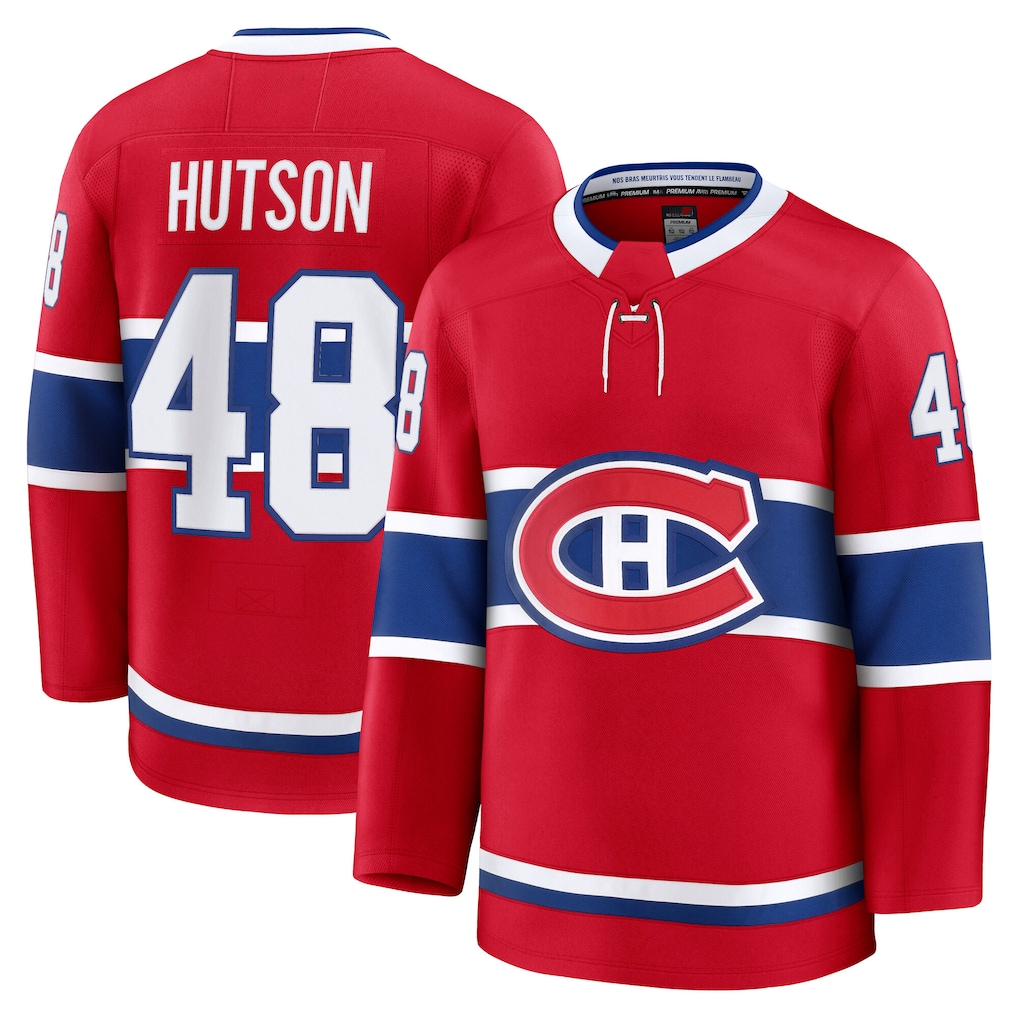 Tocy M.Canadiens #48 Lane Hutson Red Home Premium Jerseys