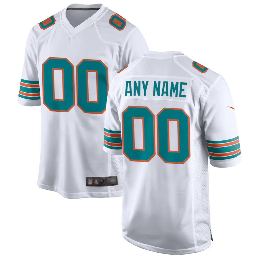 tocy Custom M.Dolphins Game Secondary Alternate Stitched Jerseys