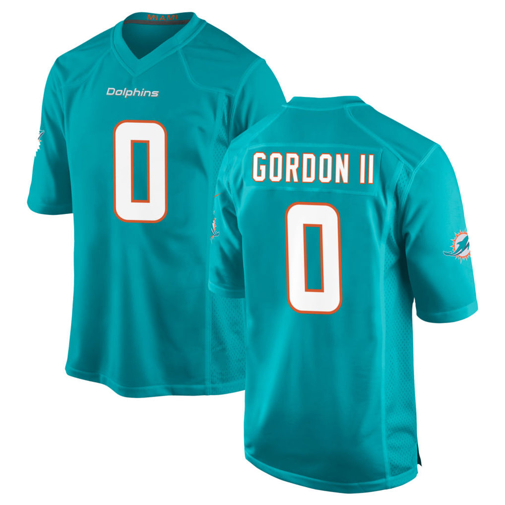 Tocy M.Dolphins #0 Ollie Gordon II Player Aqua Home Game Stitched Jerseys