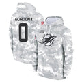 Tocy M.Dolphins #0 Ollie Gordon II Player Arctic Camo Salute to Service Hoodies Limited Game Stitched Jerseys