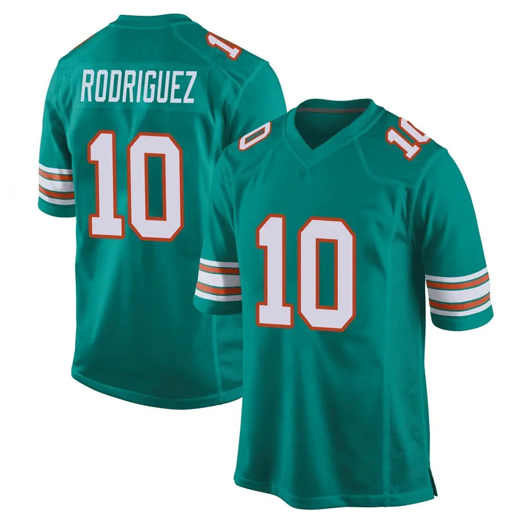 Tocy M.Dolphins #10 Jacob Rodriguez Player Aqua Alternate Home Game Stitched Jerseys