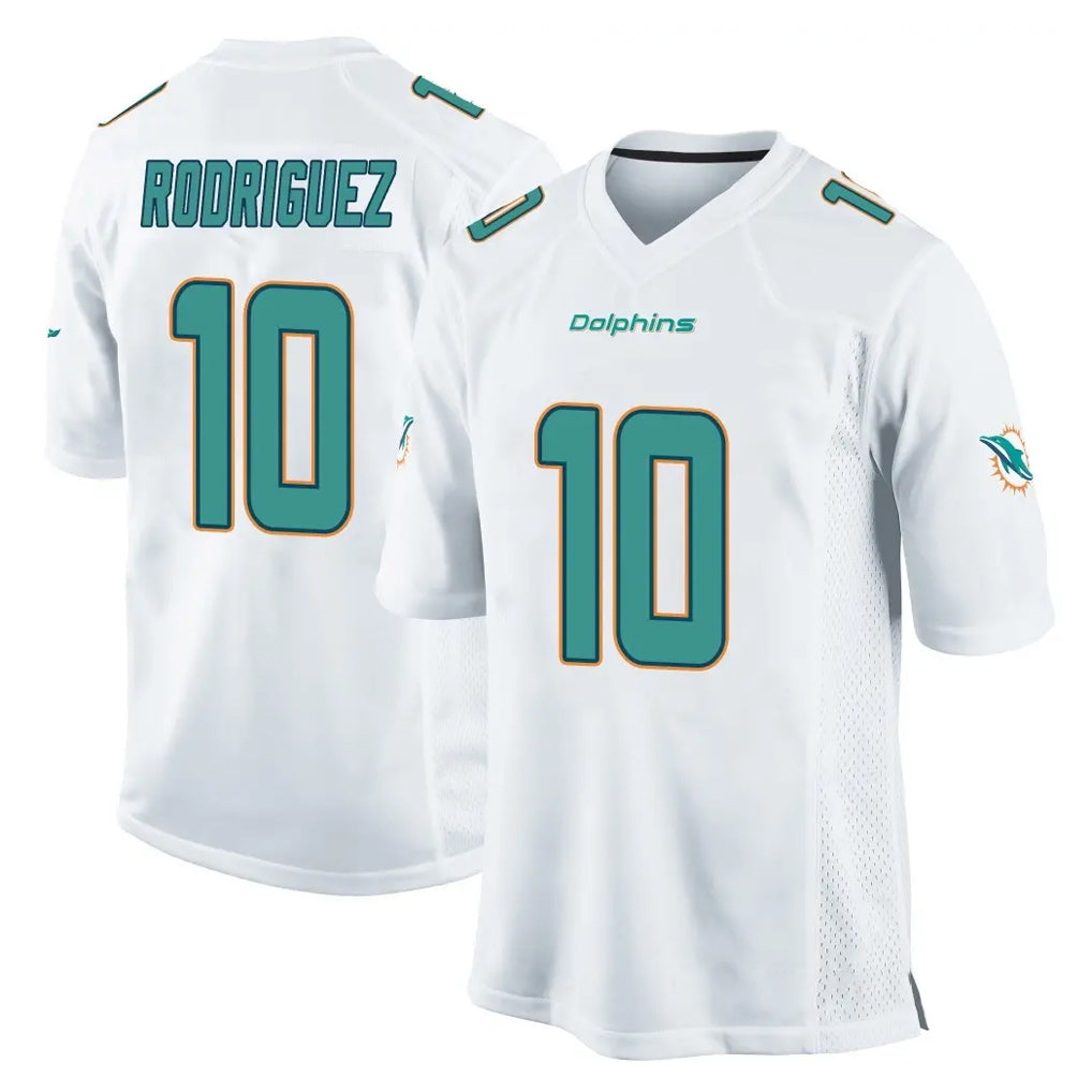 Tocy M.Dolphins #10 Jacob Rodriguez Player White Home Game Stitched Jerseys