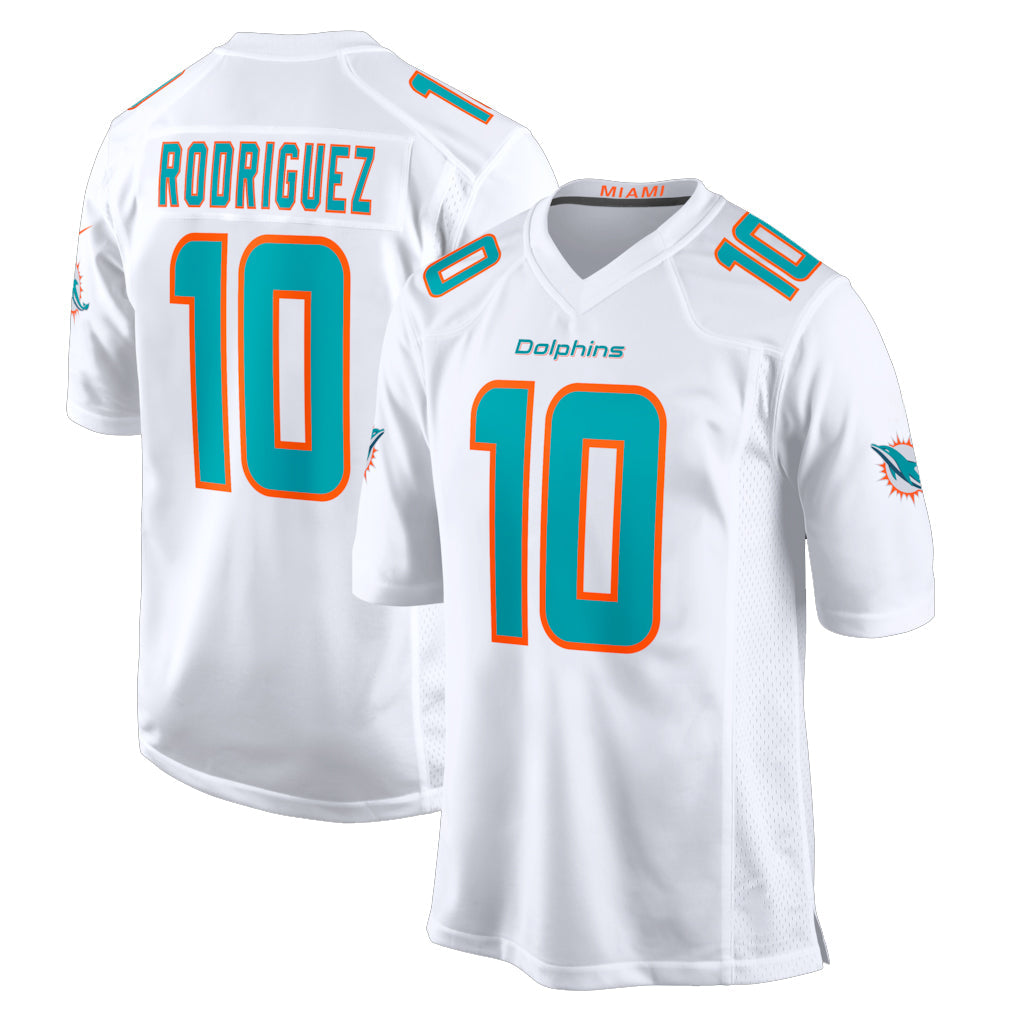Tocy M.Dolphins #10 Jacob Rodriguez Player White Limited Home Game Stitched Jerseys