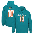 tocy M.Dolphins #10 Tyreek Hill Player Aqua Mainliner Pullover Hoodie Game Stitched Jerseys