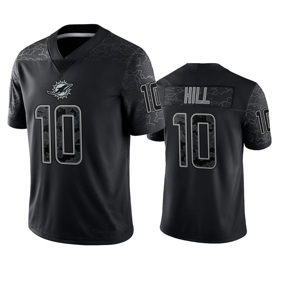tocy M.Dolphins #10 Tyreek Hill Player Black RFLCTV Limited Stitched Jerseys