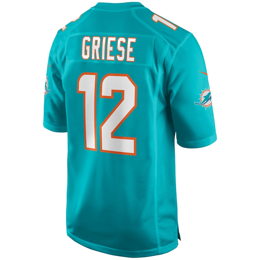tocy M.Dolphins #12 Bob Griese Player Aqua Game Stitched Jerseys