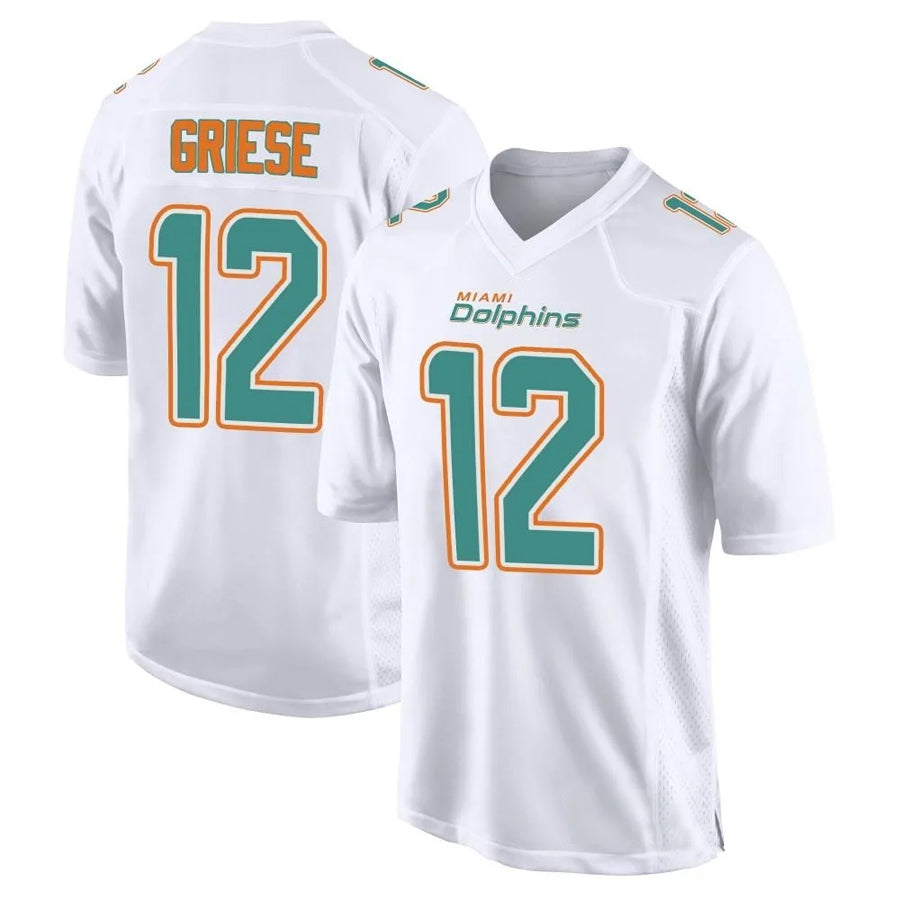 tocy M.Dolphins #12 Bob Griese Player White Fashion Game Stitched Jerseys