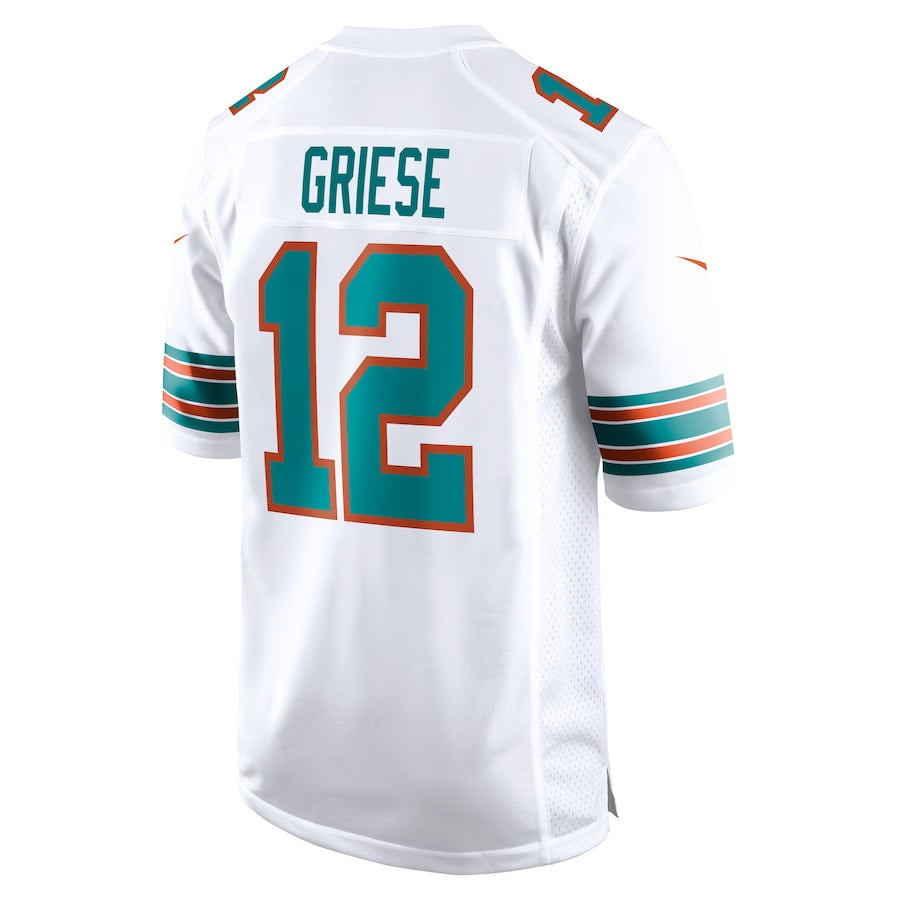 tocy M.Dolphins #12 Bob Griese Player White Home Game Stitched Jerseys